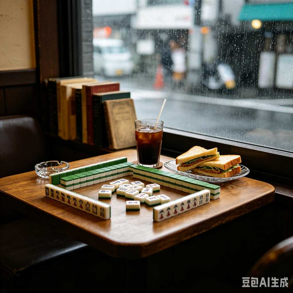 mahjong set with dice and chips